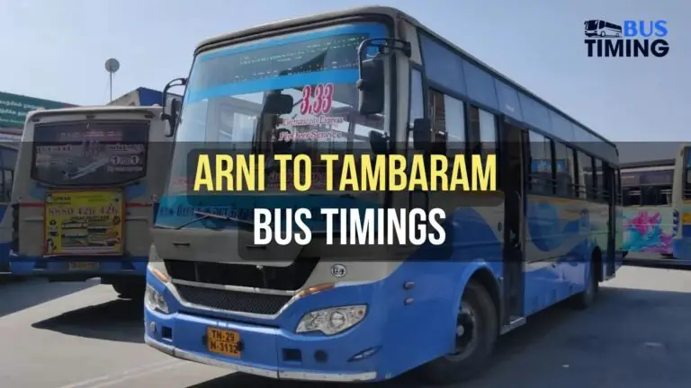 Arni to Tambaram Bus Timings